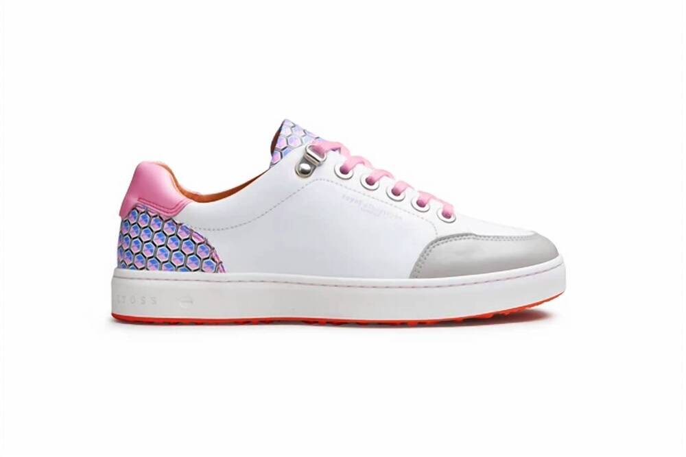 NEW ROYAL ALBARTROSS women's european leather fieldfox golf shoe in geo white/pi